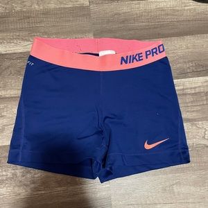 Blue nike pro shorts
